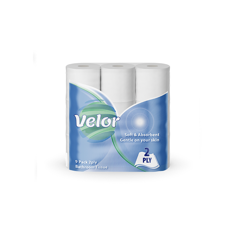 Velor Bathroom Tissues <br> 2ply <br>9 rolls