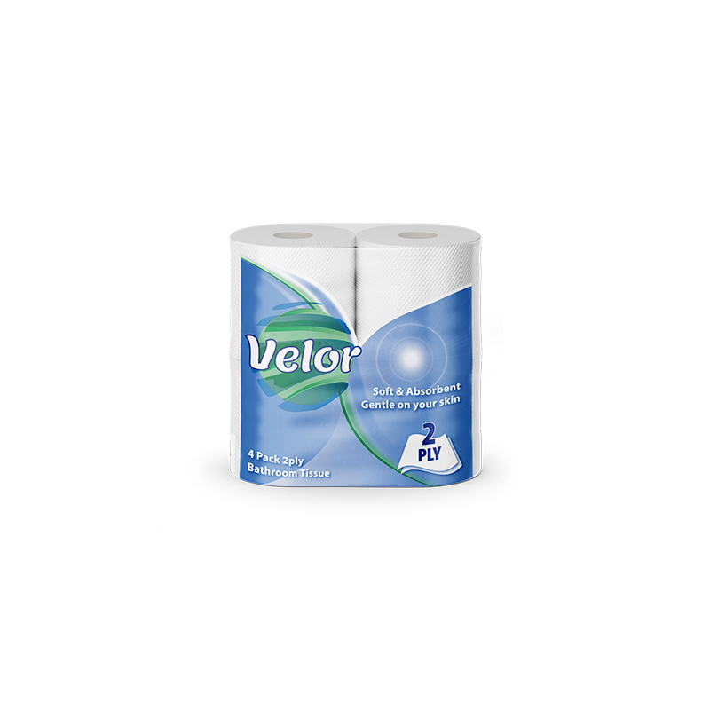 Velor Bathroom Tissues <br> 2ply <br>4 rolls